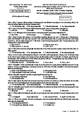 Đề thi thử THPT Quốc gia cho học sinh (học viên) Lớp 12 THPT, BT THPT môn Giáo dục công dân - Mã đề 121 - Năm học 2016-2017 - Sở GD & ĐT Ninh Bình